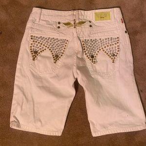 White Robin Jean Shorts